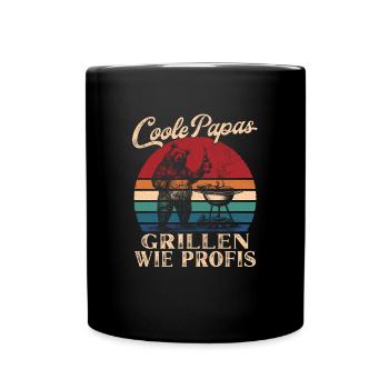Cool Dads Grilling Retro Dad Gift - Full Colour Mug - black - Front