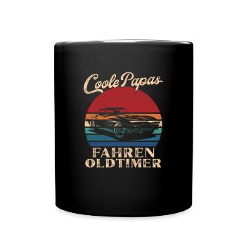 Coole Papas fahren Oldtimer Retro Vater Geschenk - Tasse einfarbig - Schwarz - Vorne