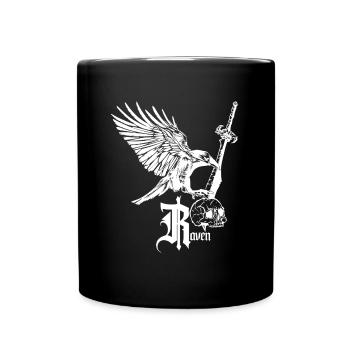 Raven on Sword – Dark and Mystical Design - Full Colour Mug - black - Front