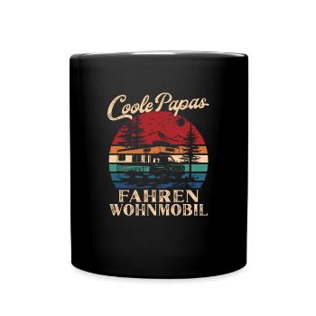 Coole Papas fahren Wohnmobil Retro Vater Geschenk - Tasse einfarbig - Schwarz - Vorne