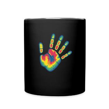 Fascinating thermal image handprint - Full Colour Mug - black - Front