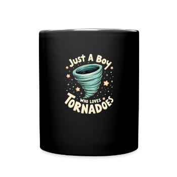 Just a boy who loves tornadoes, storm meteorologist - Full Colour Mug - black - Front
