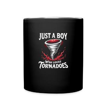 Just a boy who loves tornadoes, storm meteorologist - Full Colour Mug - black - Front