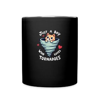 Just a boy who loves tornadoes, storm meteorologist - Full Colour Mug - black - Front