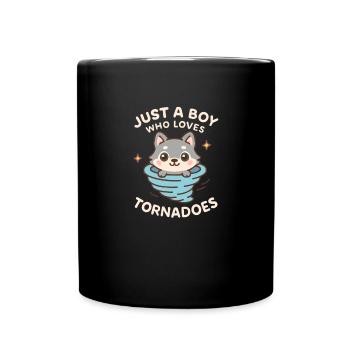 Just a boy who loves tornadoes, storm meteorologist - Full Colour Mug - black - Front