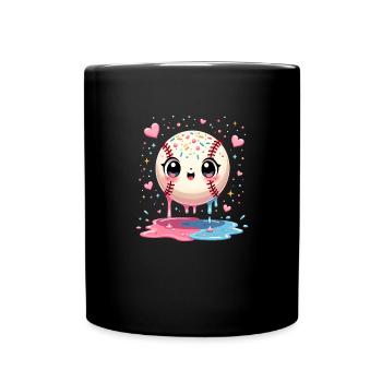 Baseball Kawaii Teen Baseball - Tasse einfarbig - Schwarz - Vorne