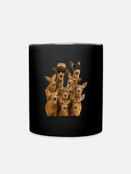 Reh - Tasse einfarbig - Schwarz