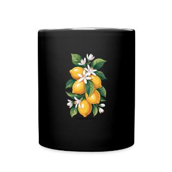 Sunshine & Citrus Lemon Summer Holiday - Full Colour Mug - black - Front