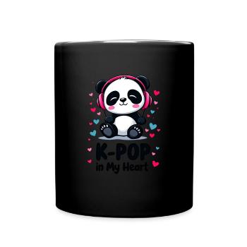 K-Pop in My Heart Cute Panda - Full Colour Mug - black - Front