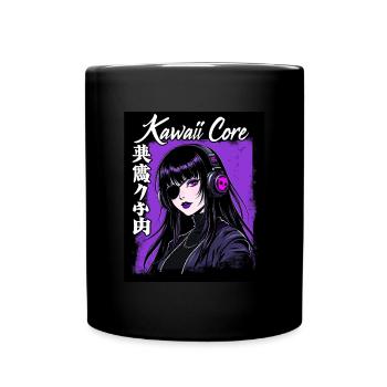 Cyberpunk Girl Kawaii Core - Tasse einfarbig - Schwarz - Vorne