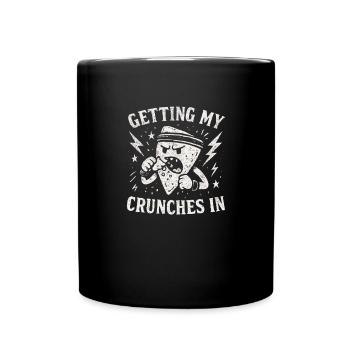Meine Crunches im Fitnessstudio machen Lustige Chi - Tasse einfarbig - Schwarz - Vorne