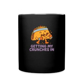 Meine Crunches im Fitnessstudio machen Lustiger Ta - Tasse einfarbig - Schwarz - Vorne