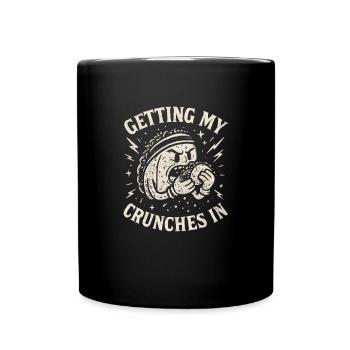 Meine Crunches im Fitnessstudio machen Lustiger Ta - Tasse einfarbig - Schwarz - Vorne
