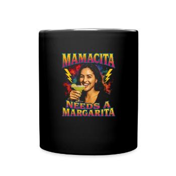 Mamacita braucht eine Margarita - Tasse einfarbig - Schwarz - Vorne