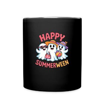 Happy Summerween Halloween Eis - Tasse einfarbig - Schwarz - Vorne
