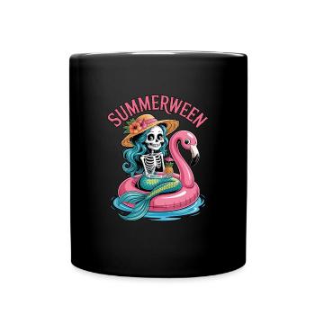 Summerween Halloween Meerjungfrau - Tasse einfarbig - Schwarz - Vorne