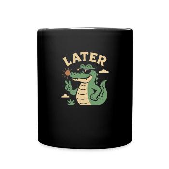 Late Alligator Teacher Last Day of School - Full Colour Mug - black - Front