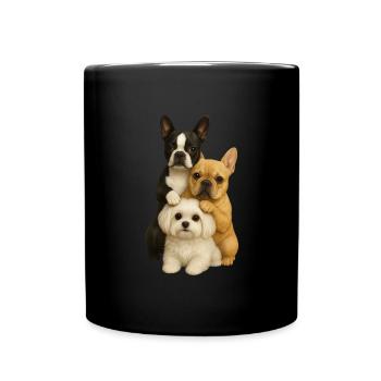 Hund Hunde Süße Hunde - Tasse einfarbig - Schwarz - Vorne