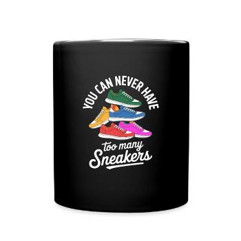 To Many Sneakers Sneaker Turnschuhe - Full Colour Mug - black - Front