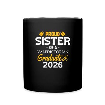 Schwester einer Jahrgangsbesten-Absolventin 2026 F - Tasse einfarbig - Schwarz - Vorne