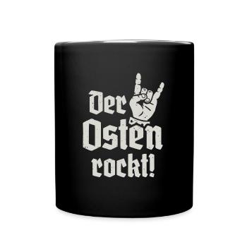 Der Osten rockt Ostdeutschland - Tasse einfarbig - Schwarz - Vorne
