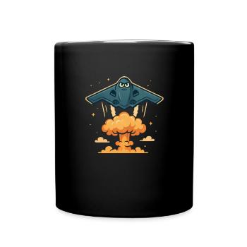 B-2 Stealth Bomber Military Aircraft B2 Bomber - Full Colour Mug - black - Front