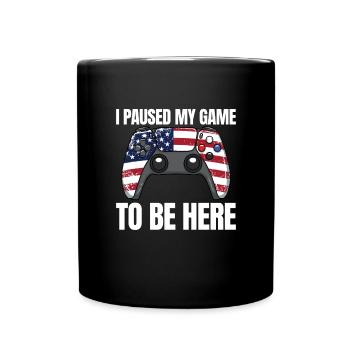 I paused my game to be here Game - Full Colour Mug - black - Front