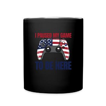 I paused my game to be here Game - Full Colour Mug - black - Front