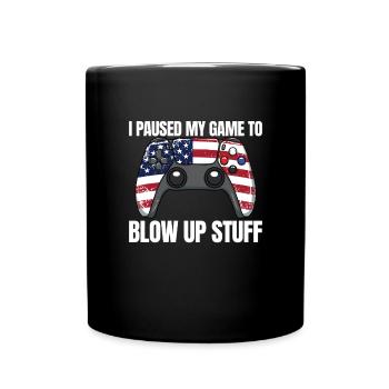 I've paused my game to put stuff in the air - Full Colour Mug - black - Front