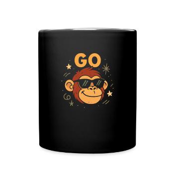 Go Ape Lustiger Gorilla Tierliebhaber Go Ape - Tasse einfarbig - Schwarz - Vorne