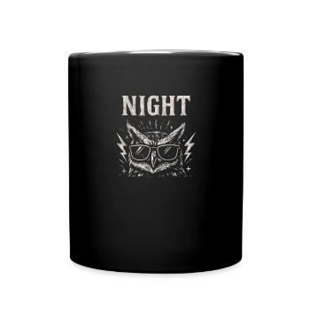 Nachteule Lustige Eulenliebhaberin Nachteule - Tasse einfarbig - Schwarz - Vorne