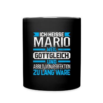 MARIO - Gottgleich - Tasse einfarbig - Schwarz - Vorne