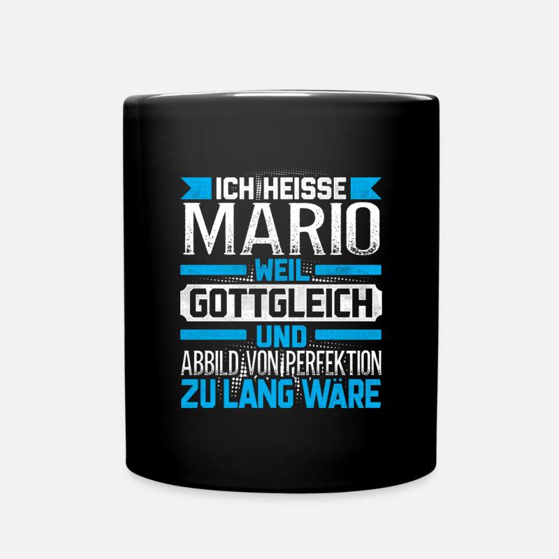 MARIO - Gottgleich - Tasse einfarbig - Schwarz