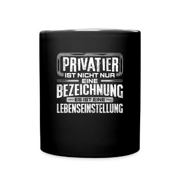 PRIVATIER - Leben - Tasse einfarbig - Schwarz - Vorne