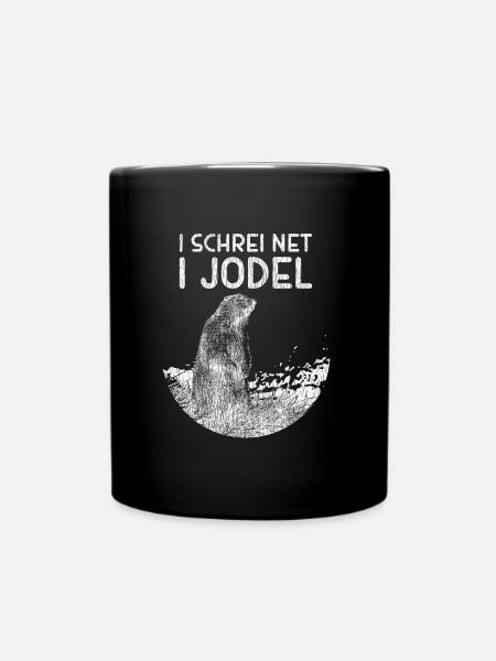 Alpine marmot yodelling fun - Full Colour Mug - black