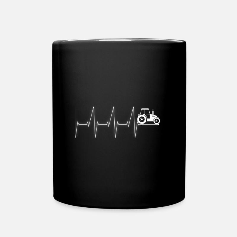 Traktor Herzschlag - Tasse einfarbig - Schwarz