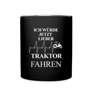 Landwirtschaftliches Motiv - Tasse einfarbig - Schwarz - Vorne