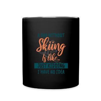 Skiing Skiing Skiing Skiing Skiing - Full Colour Mug - black - Front
