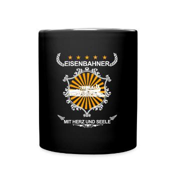 Les cheminots de cœur et d’âme - Mug uni - noir - Devant