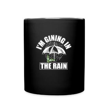 GIN - Rain - Regenschirm - Gin Tonic - Spaß -Regen - Tasse einfarbig - Schwarz - Vorne