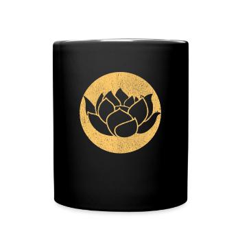 Silhouette de lotus yoga - Mug uni - noir - Devant