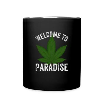 Bienvenue sur Paradise Cannabis Cannabis Marijuana Cannabis - Mug uni - noir - Devant