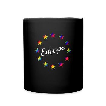 EU European Union stars rainbow colors - Full Colour Mug - black - Front