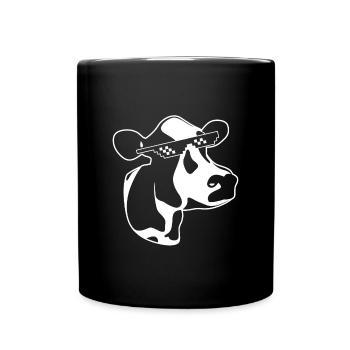 Kuh Sonnenbrille Brille Cool Meme Kinder - Tasse einfarbig - Schwarz - Vorne
