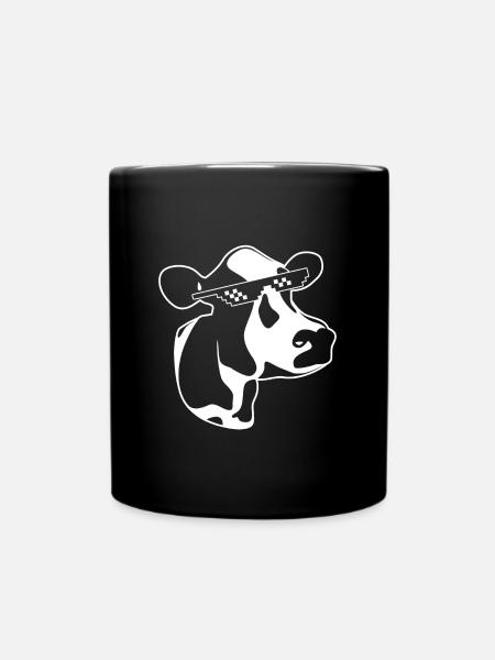 Kuh Sonnenbrille Brille Cool Meme Kinder - Tasse einfarbig - Schwarz