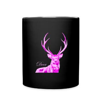 Rosa Hirsch - Tasse einfarbig - Schwarz - Vorne