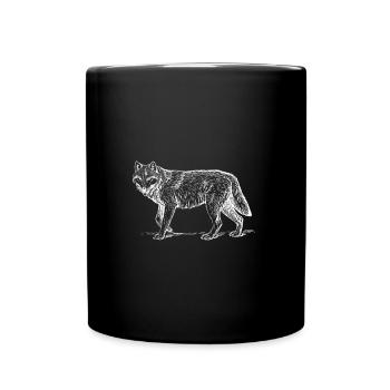 loup - Mug uni - noir - Devant