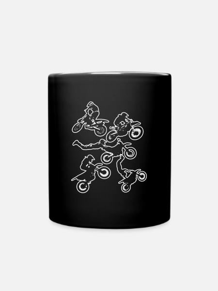 Motocross Dirt Bike Enduro Off Road - Full Colour Mug - black