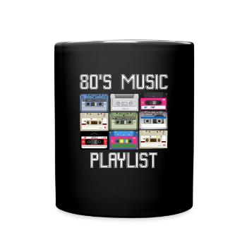 Kassette 80's Musik Playlist - Tasse einfarbig - Schwarz - Vorne