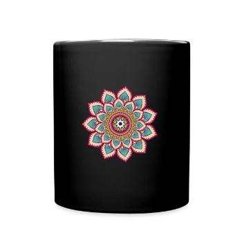 Kreis Mandala Symbol Blume Cool Form Zeichen - Tasse einfarbig - Schwarz - Vorne